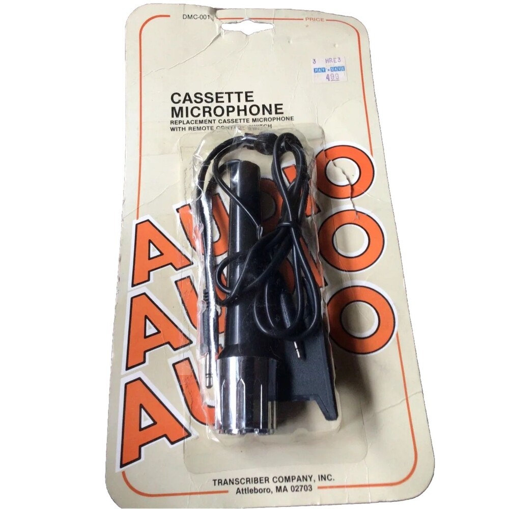 NOS Realistic Replacement Cassette Dynamic Microphone Dual Plugs 33-1054A S-53